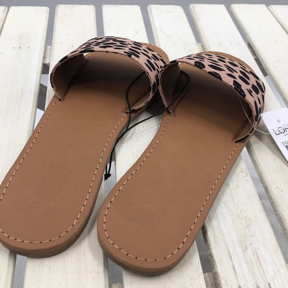 NWT Ann Taylor Leopard Cafe Mocha Slide Sandals 7 - Picture 3 of 4